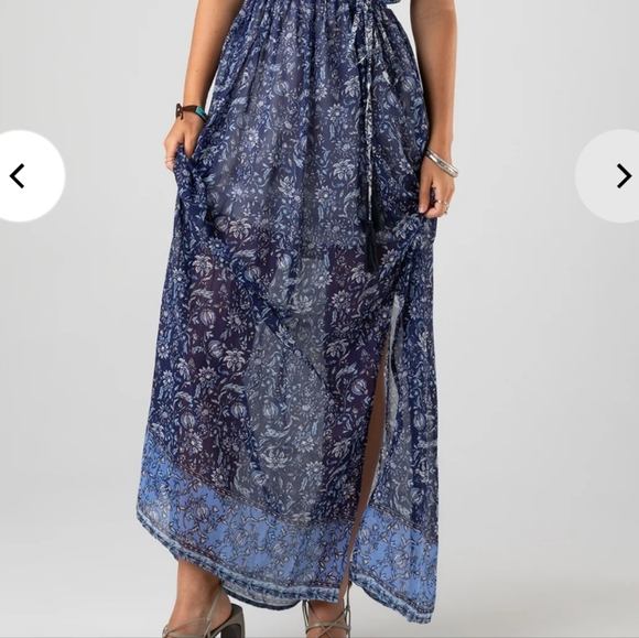 NWT Miss Me Ruffle Print Maxi Dress - Picture 3 of 15